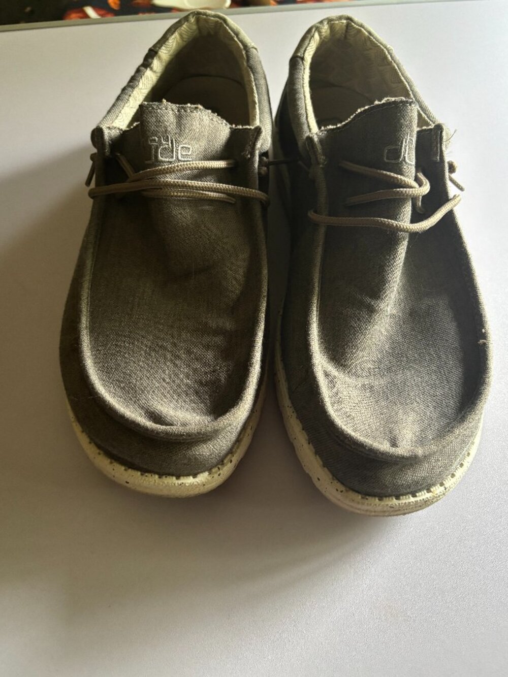 Hey Dude Wally Men's Chambray Sepia Brown Shoes, US Size 12